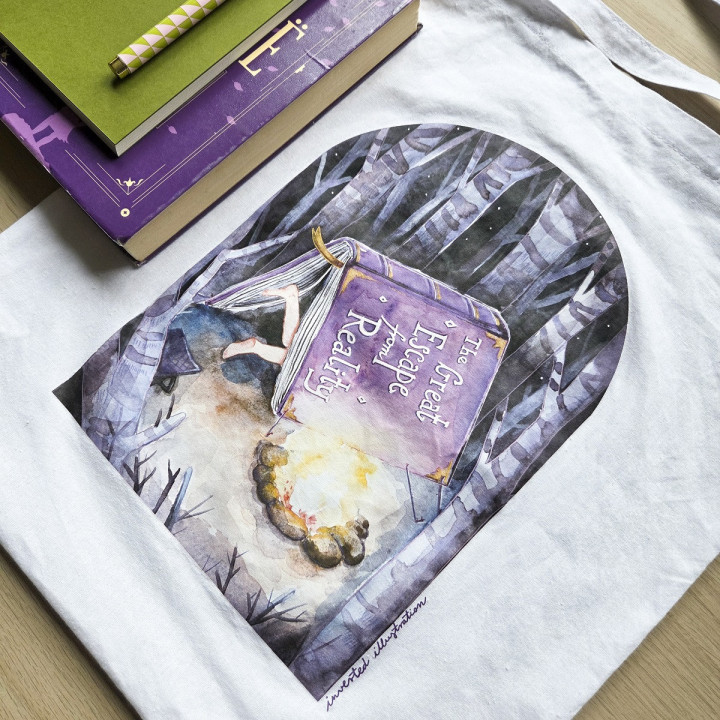 Bag with original illustration "A Nice Escape"